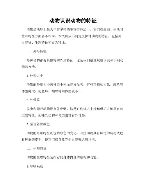 动物认识动物的特征
