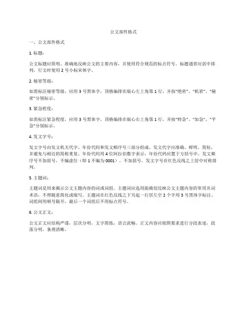 公文部件格式