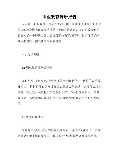 职业教育调研报告