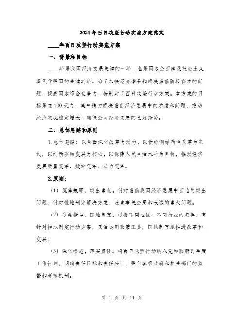 2024年百日攻坚行动实施方案范文（3篇）
