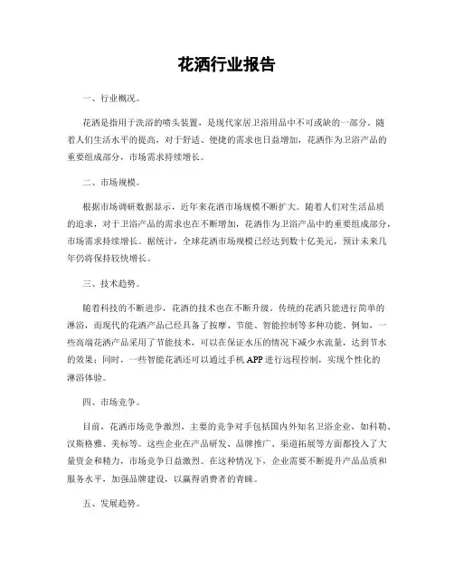 花洒行业报告