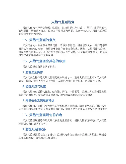 天然气监理规划