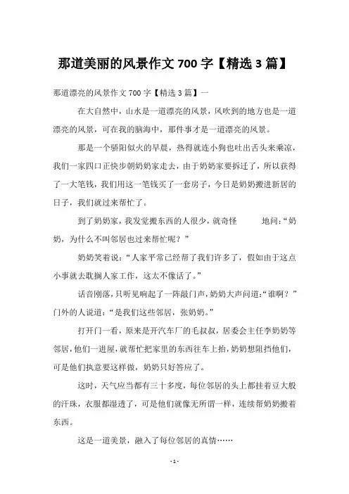 那道美丽的风景作文700字【3篇】