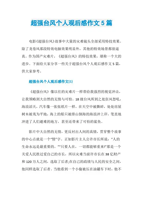 超强台风个人观后感作文5篇