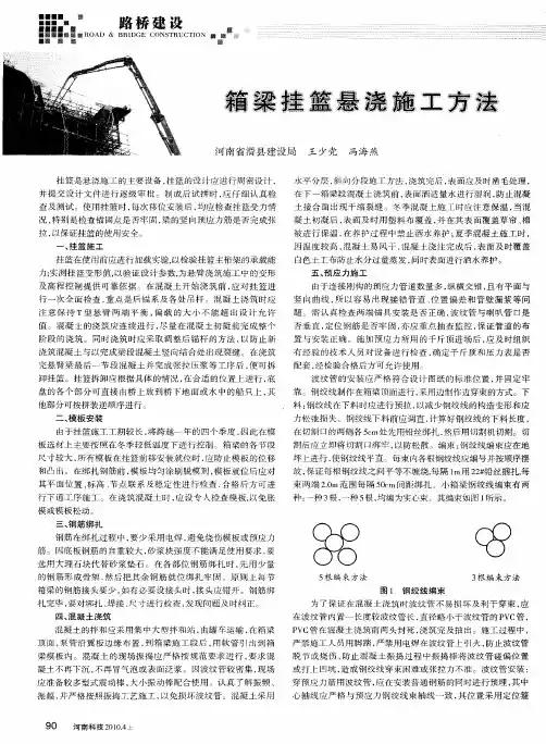 箱梁挂篮悬浇施工方法