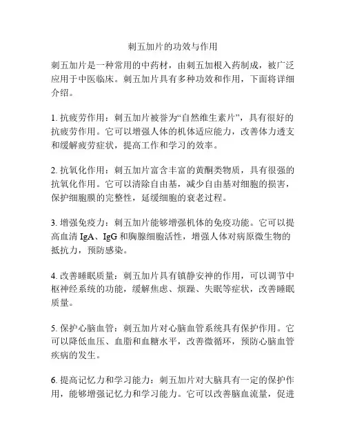 刺五加片的功效与作用