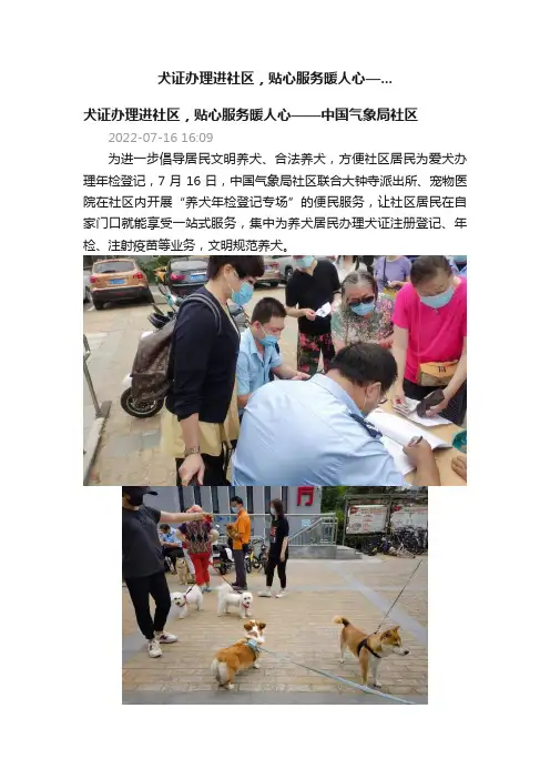 犬证办理进社区，贴心服务暖人心—...