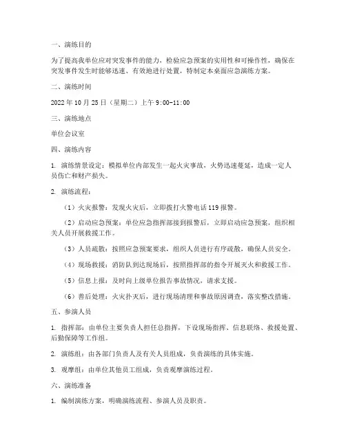 桌面应急演练方案及记录