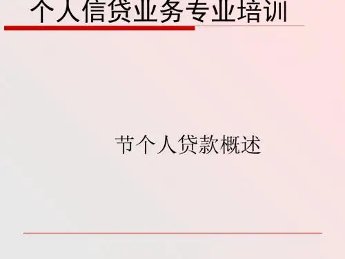 个人信贷业务专业培训(ppt44张)