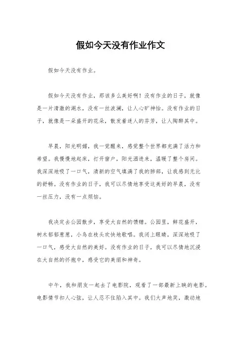 假如今天没有作业作文