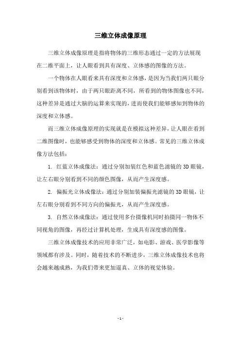 三维立体成像原理