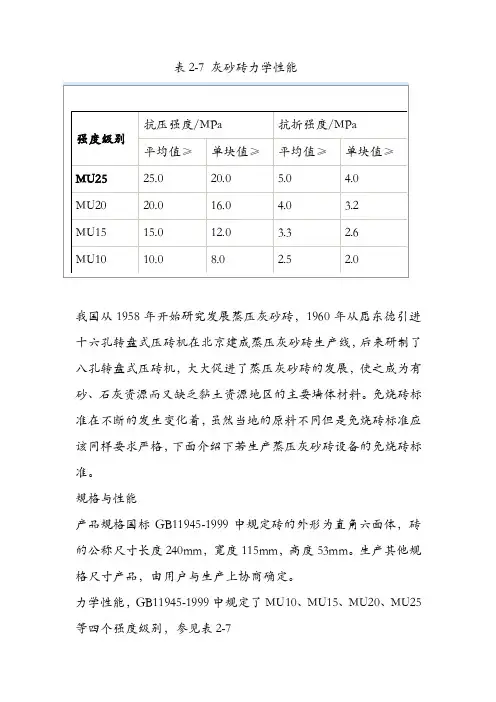 灰砂砖标准——精选推荐