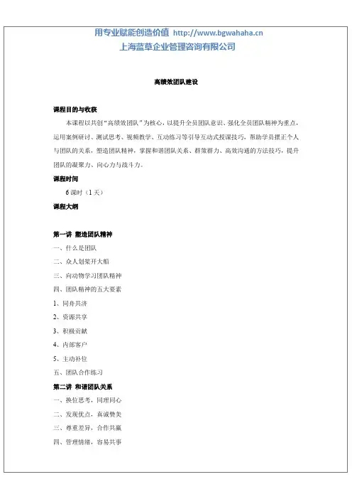 高绩效团队建设(员工版)