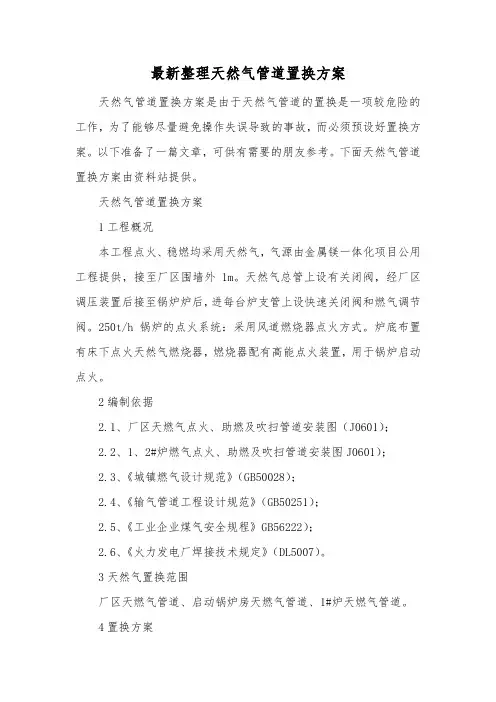 最新整理天然气管道置换方案.docx