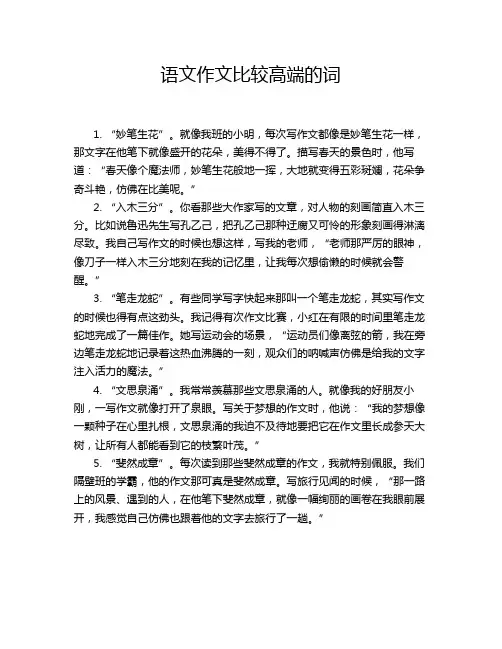 语文作文比较高端的词