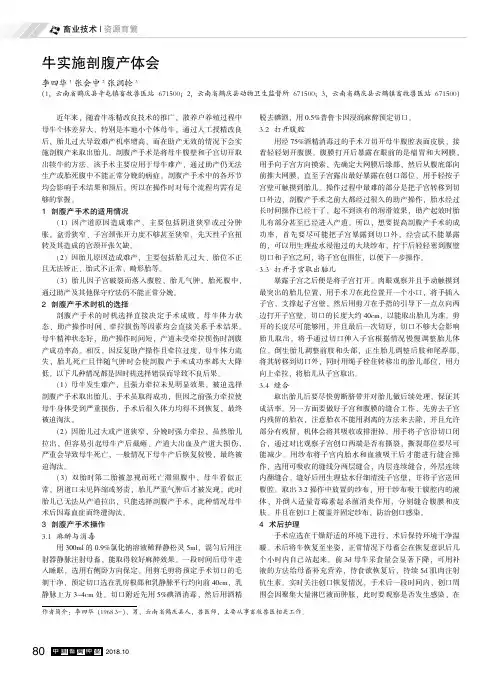 牛实施剖腹产体会