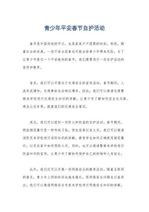 青少年平安春节自护活动