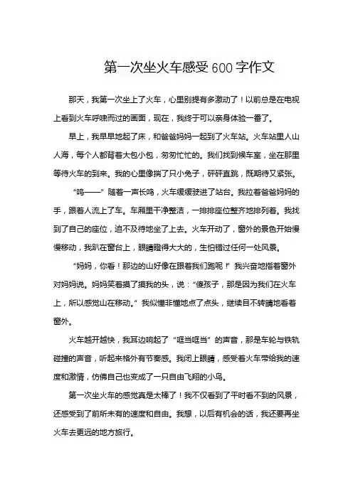 第一次坐火车感受600字作文