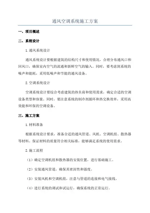 通风空调系统施工方案