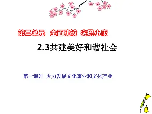 大力发展文化事业和文化产业讲义