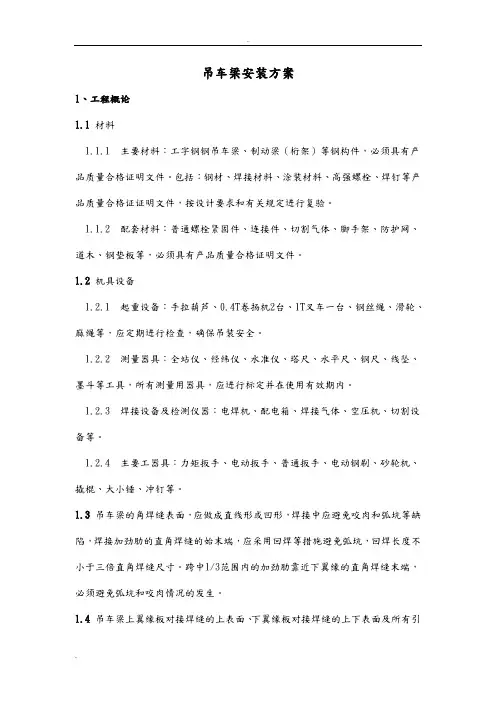 吊车梁工字钢焊接制作工艺