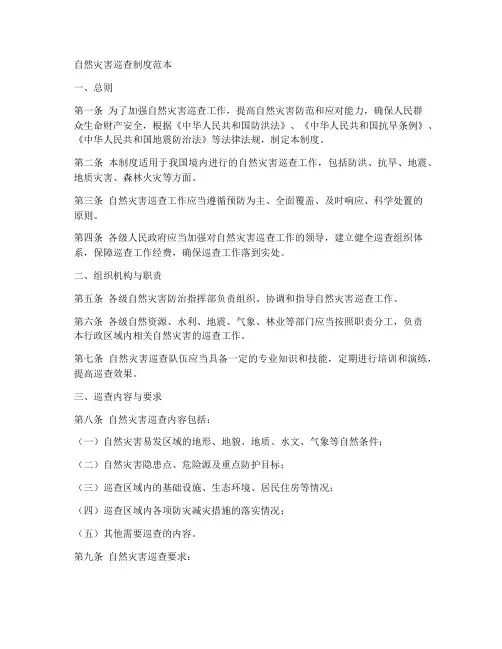自然灾害巡查制度范本