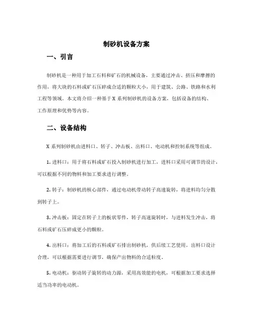 制砂机设备方案
