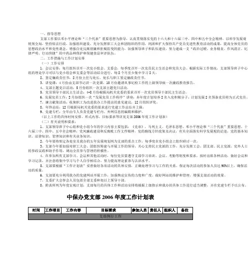 党支部工作计划