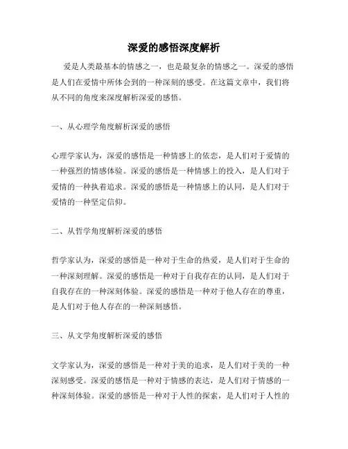 深爱的感悟深度解析