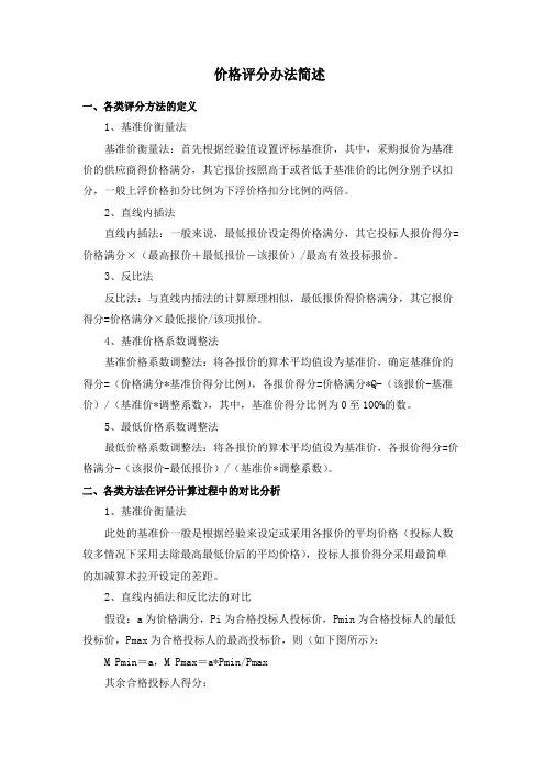 价格评分办法简述