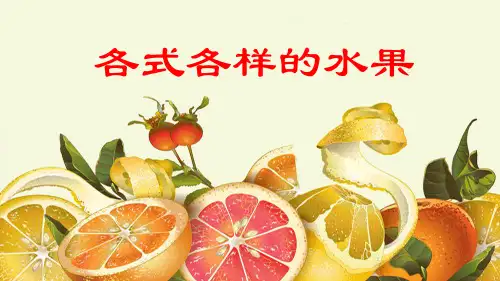 小学美术一年级下册第13课《各式各样的水果》课件可修改全文