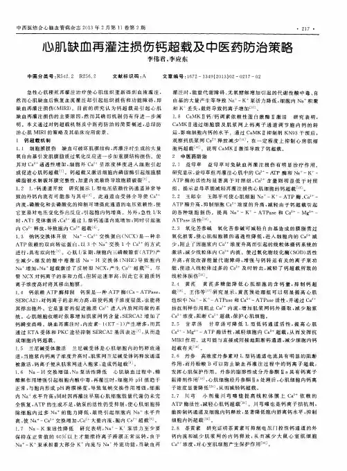 心肌缺血再灌注损伤钙超载及中医药防治策略