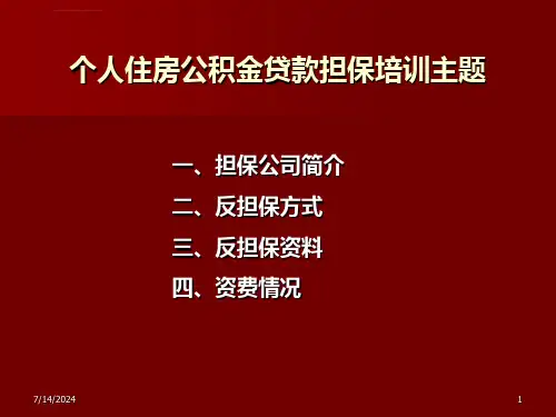 住房公积金个人贷款担保ppt课件