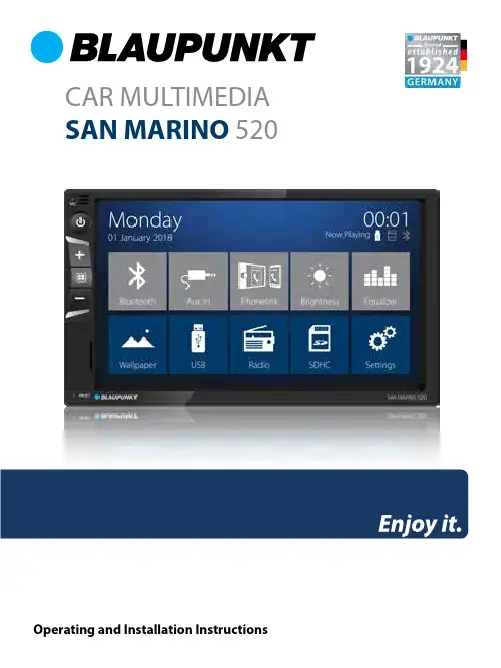 Blaupunkt 520 车载多媒体说明书