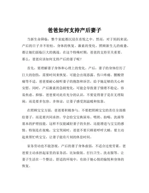 爸爸如何支持产后妻子
