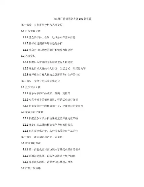 口红推广营销策划方案ppt怎么做