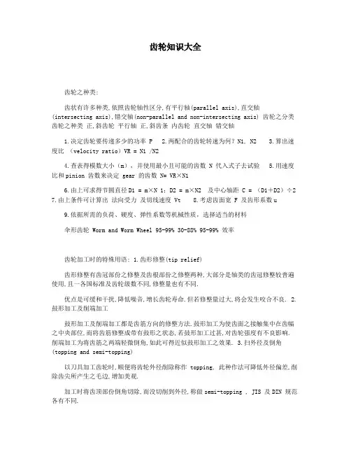 齿轮知识大全