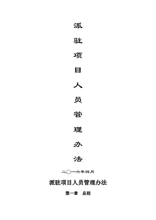 派驻项目人员管理办法