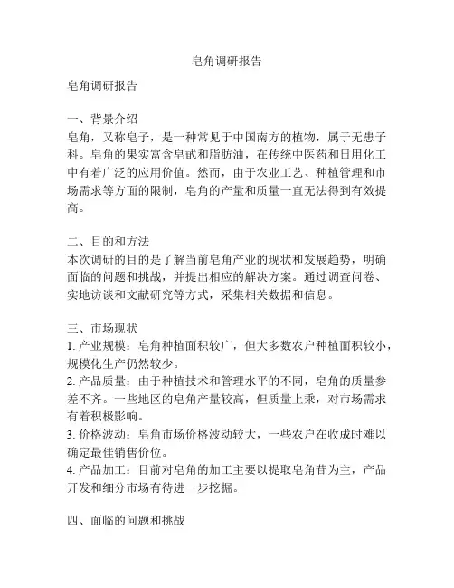 皂角调研报告