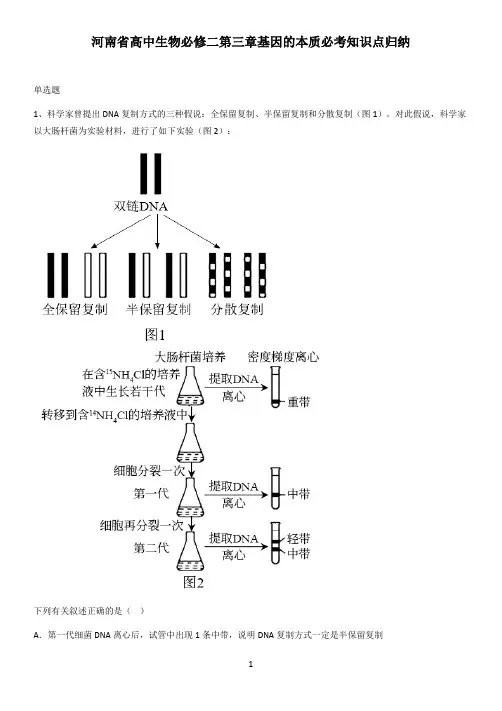 河南省高中生物必修二第三章基因的本质必考知识点归纳