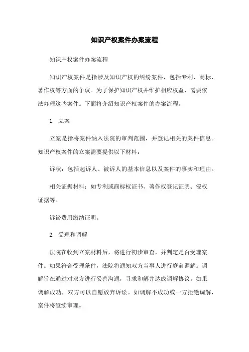 知识产权案件办案流程