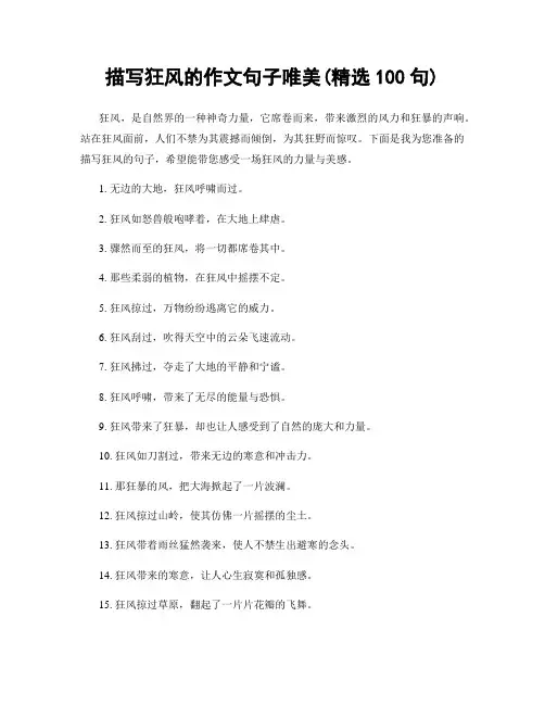 描写狂风的作文句子唯美(精选100句)