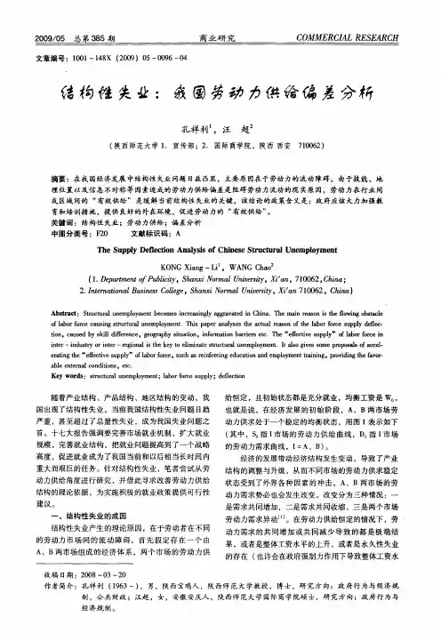 结构性失业：我国劳动力供给偏差分析
