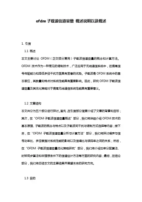 ofdm子载波信道容量_概述说明以及概述