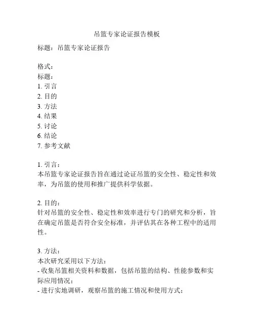 吊篮专家论证报告模板