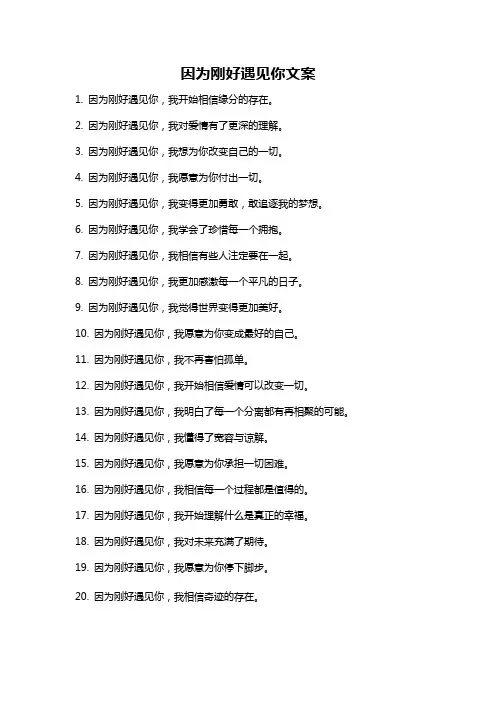 因为刚好遇见你文案