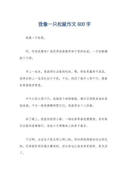 我像一只松鼠作文600字