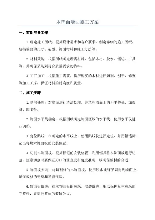 木饰面墙面施工方案