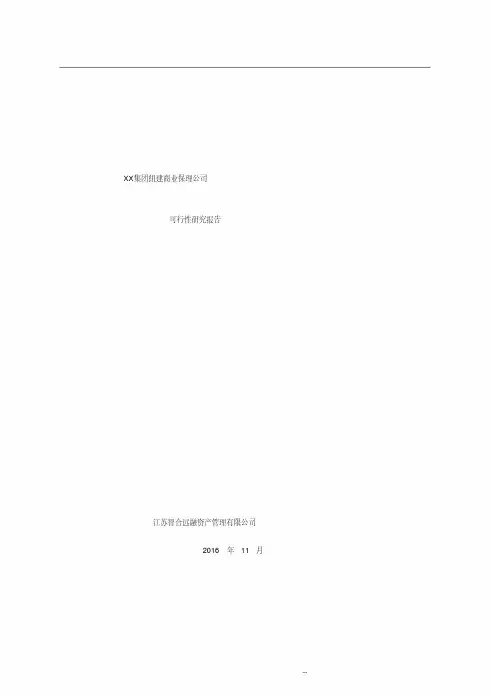 XX集团组建商业保理公司可行性研究报告
