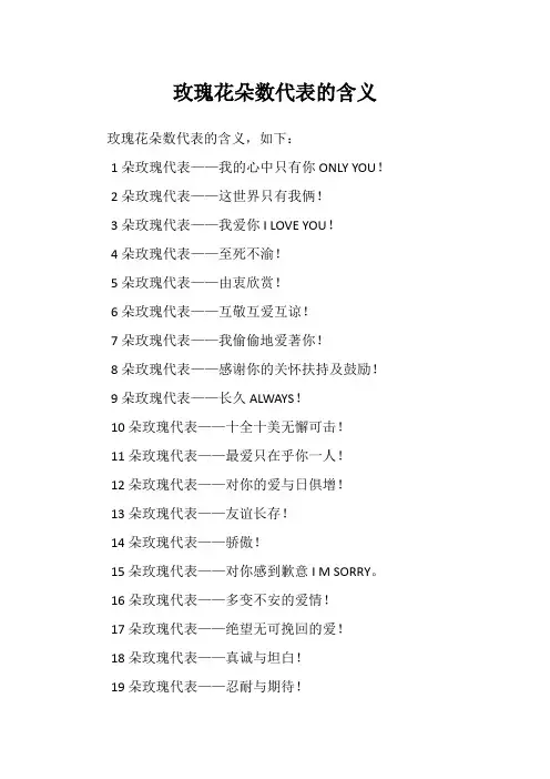 玫瑰花朵数代表的含义